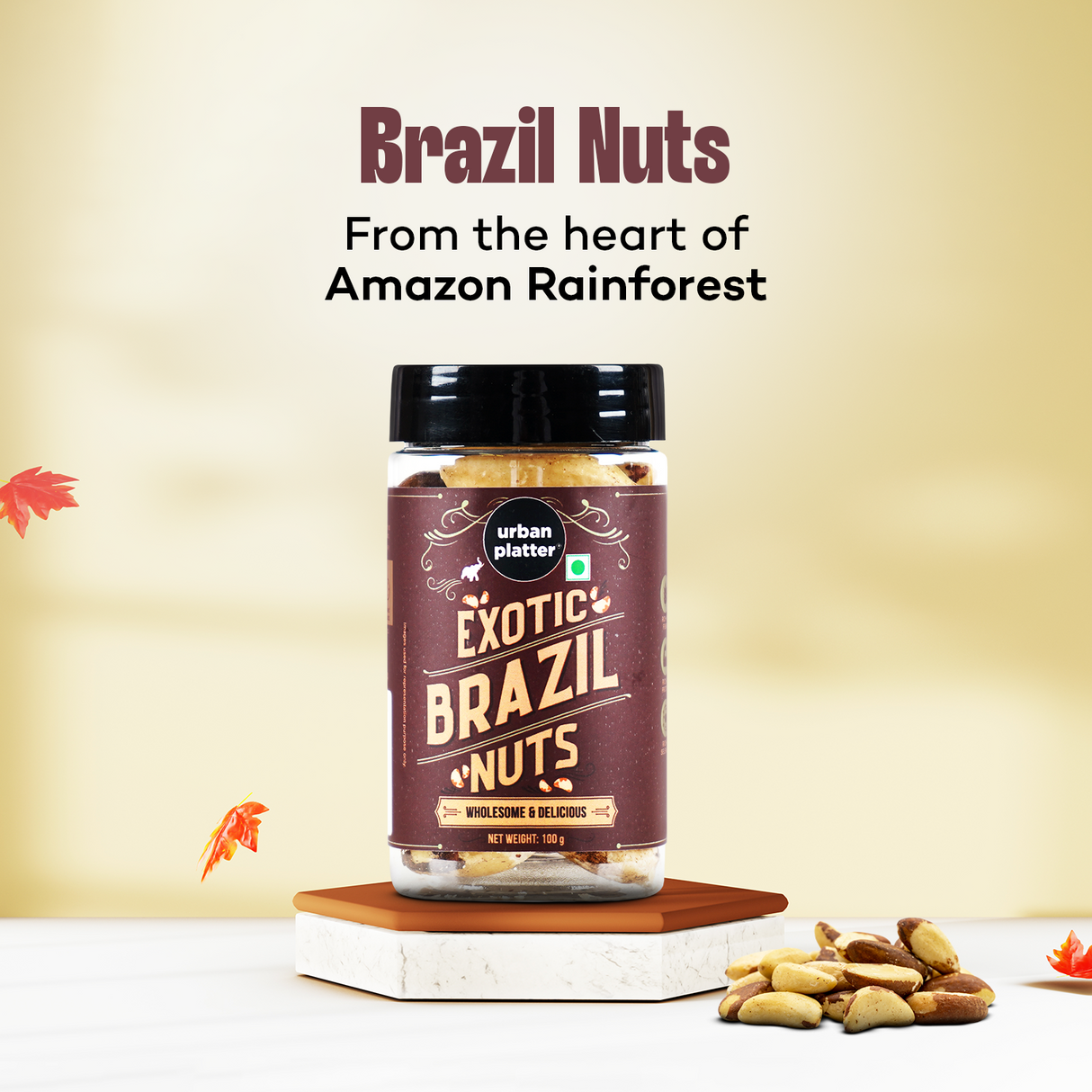 Urban Platter Exotic Brazil Nuts, 100g [Premium | Grade A | Rich in Selenium | Product of Peru]