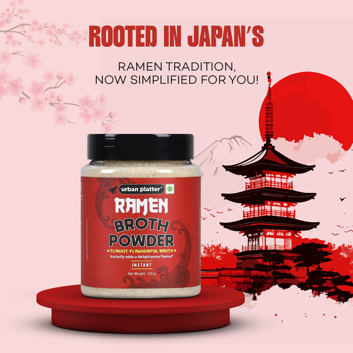 Urban Platter Japanese Style Instant Ramen Broth Powder, 150g (No MSG | Umami | Instant Soup Base)