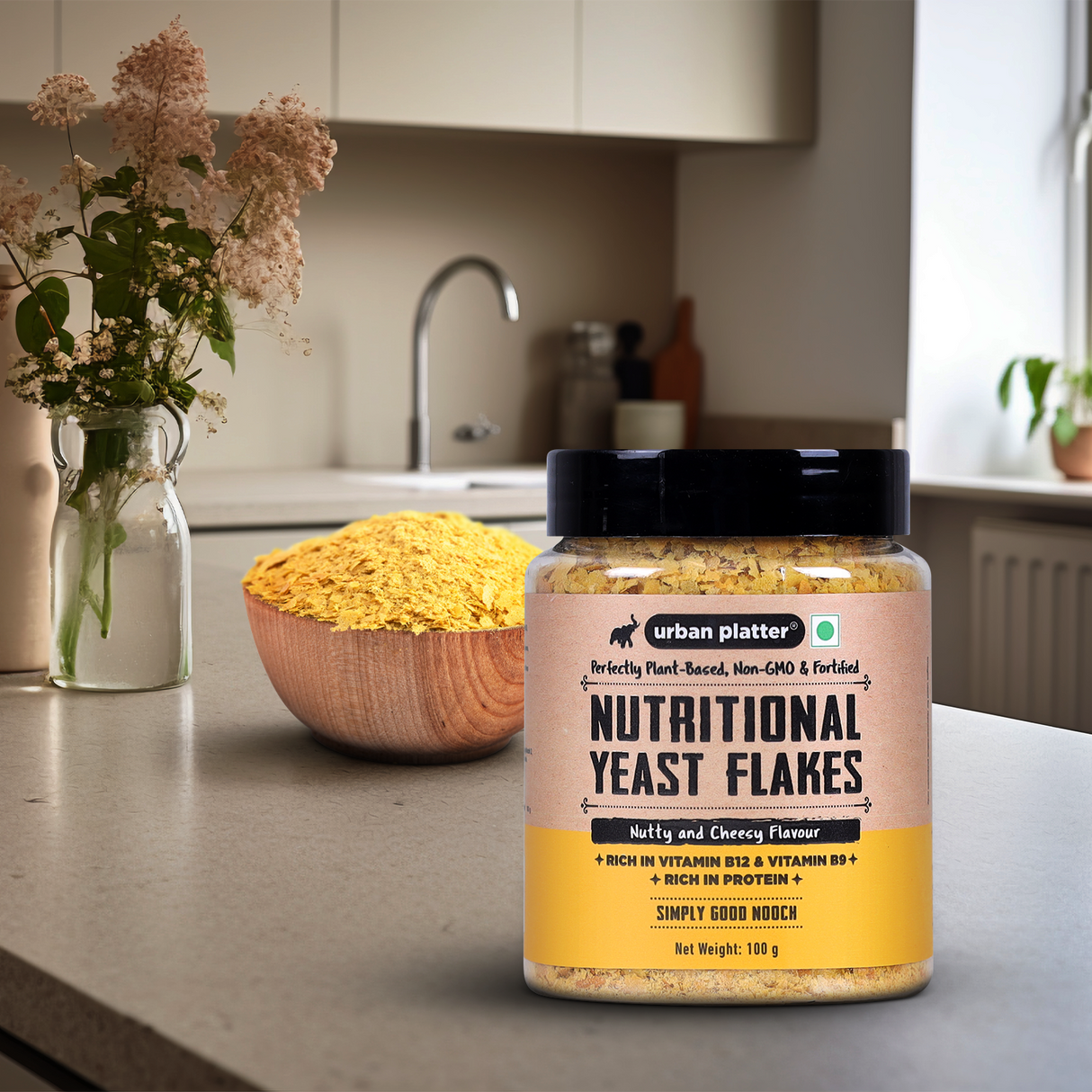 Urban Platter Nutritional Yeast Flakes, [Good Source of B12 | Gluten-Free | Nutty and Cheesy Tasting Nooch | Perfect for Vegetarians | Seasoning]