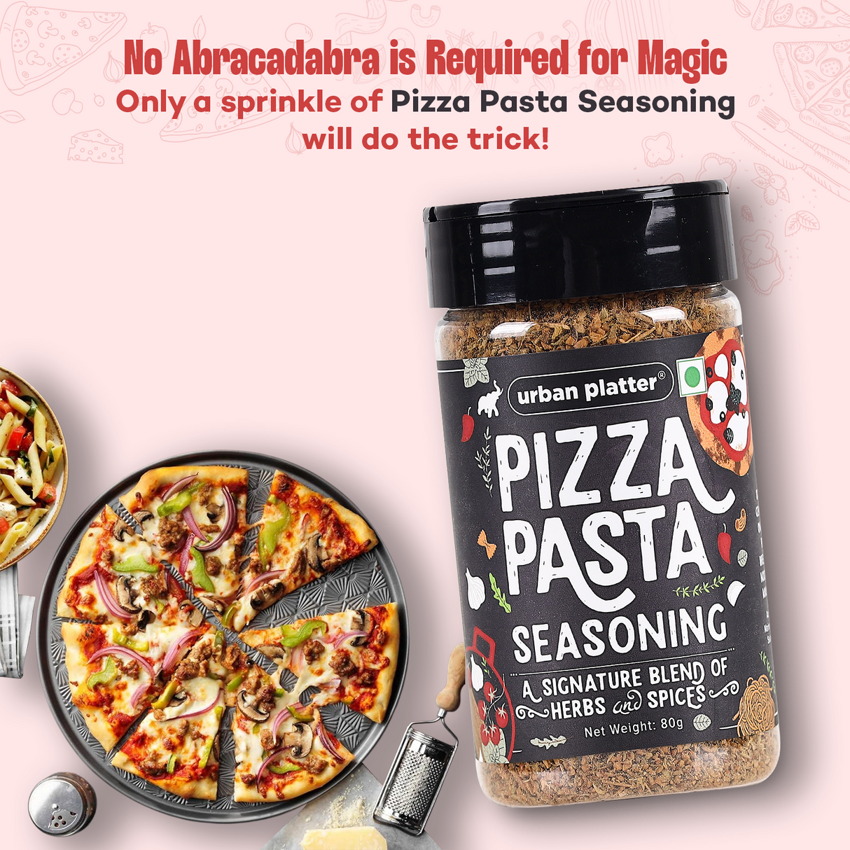 Urban Platter Pizza Pasta Seasoning, [All purpose, Italian style Seasoning of Herbs, Spices and Lots of Love!]