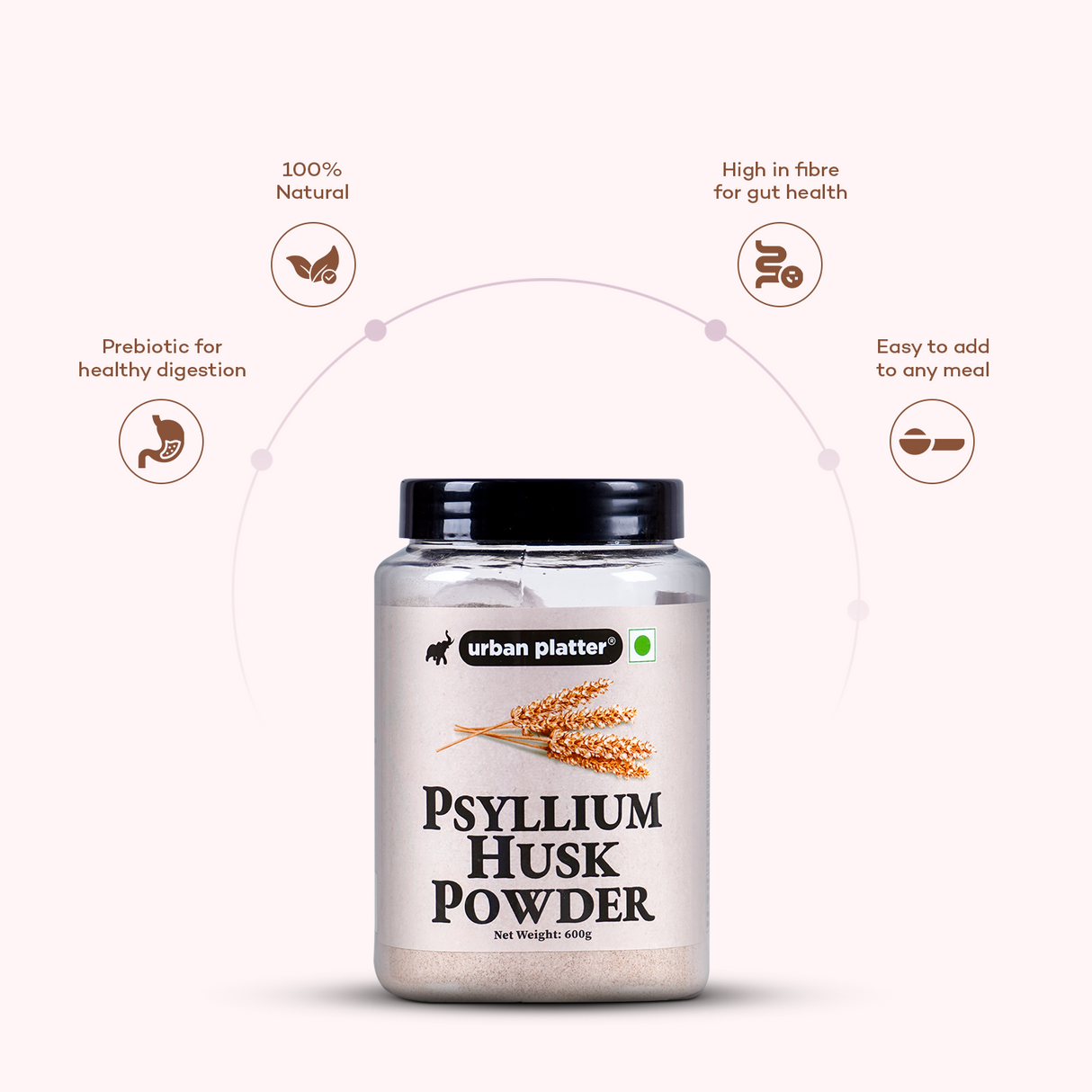 Urban Platter Psyllium Husk Powder (Isabgol Atta), 600g