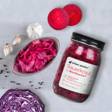 Urban Platter Sauerkraut Original Pickled Probiotic Cabbage with Beetroot, 450g / 15.8oz [Raw, Organic & Powered by Bombucha]