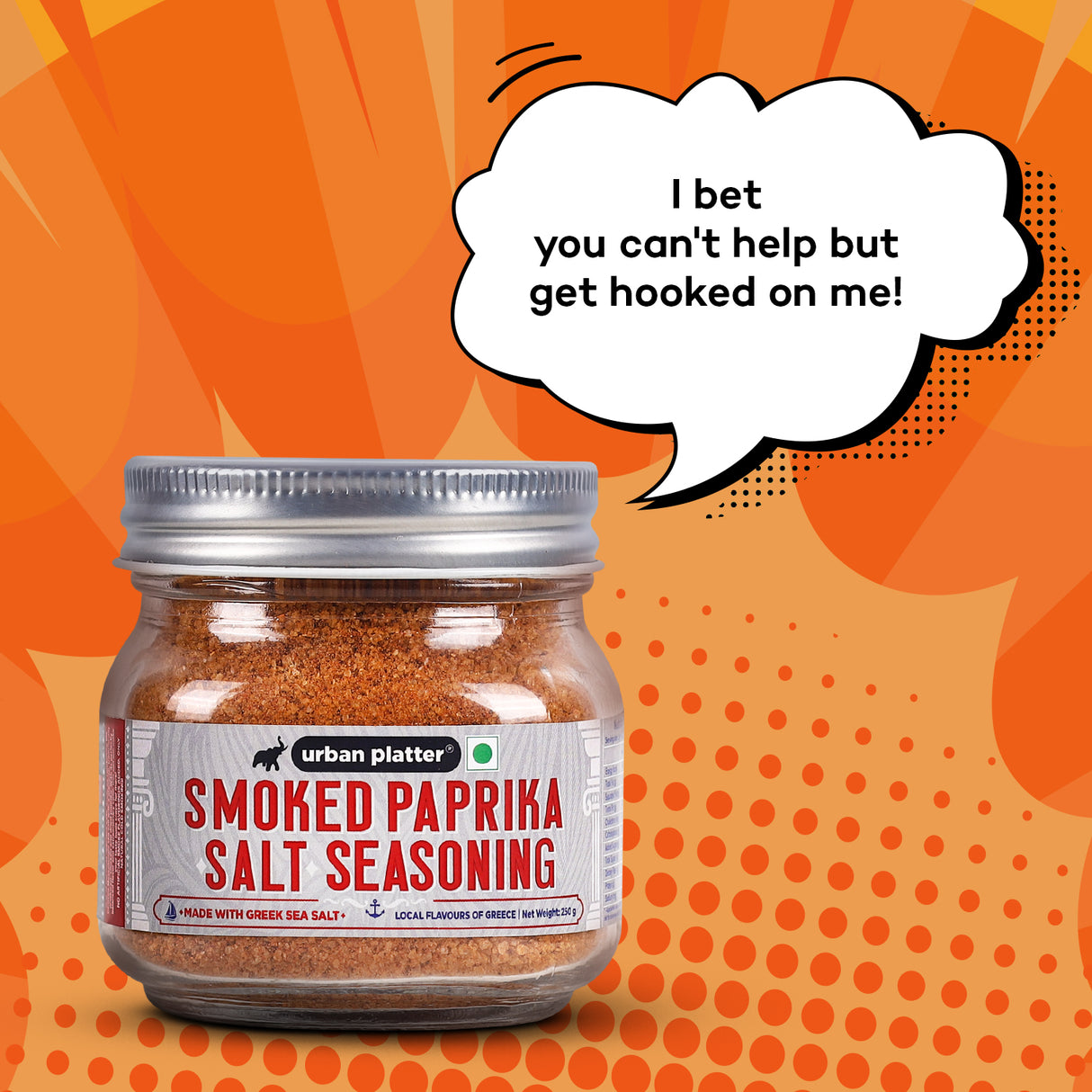Urban Platter Smoked Paprika Salt Seasoning, (Product of Greece, Made from Greek Sea Salt, Naturally Cold Smoked, Season Vegetables)