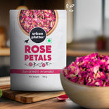 Urban Platter Sun Dried Rose Petals, 100g (100% Edible, Sun-Dried | Gulab Patti | Dried Rose Petals | Use in Tea, Baking, Making Rose Water, Crafting)