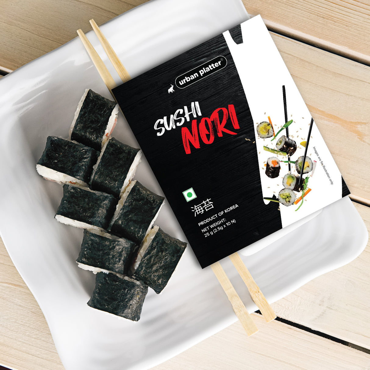 Urban Platter Sushi Nori Sheets, [Roasted Seaweed Laver | Product of Korea | Umami Flavour]