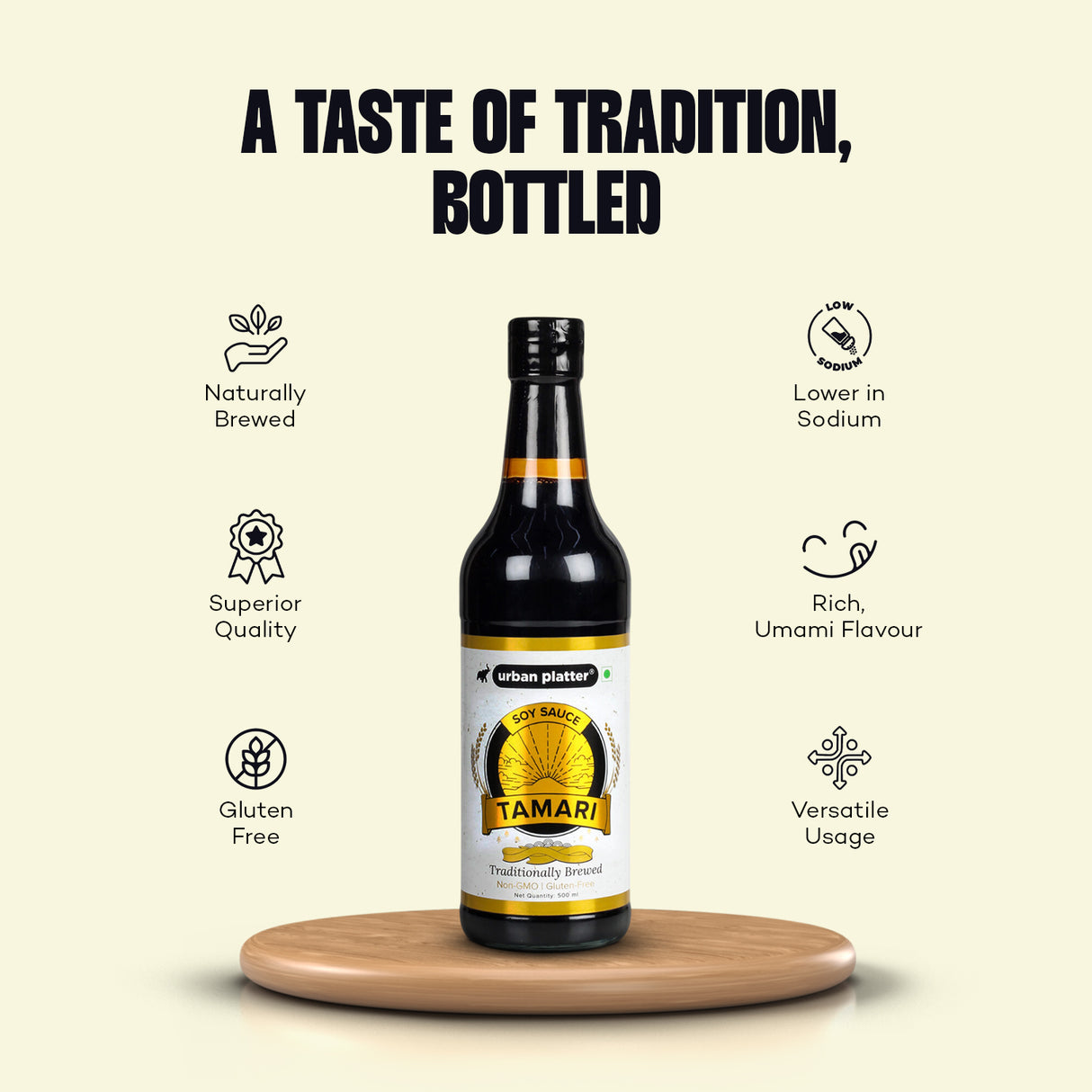 Urban Platter Tamari Soy Sauce, 500ml (Naturally Brewed & Gluten-free Soya Sauce)