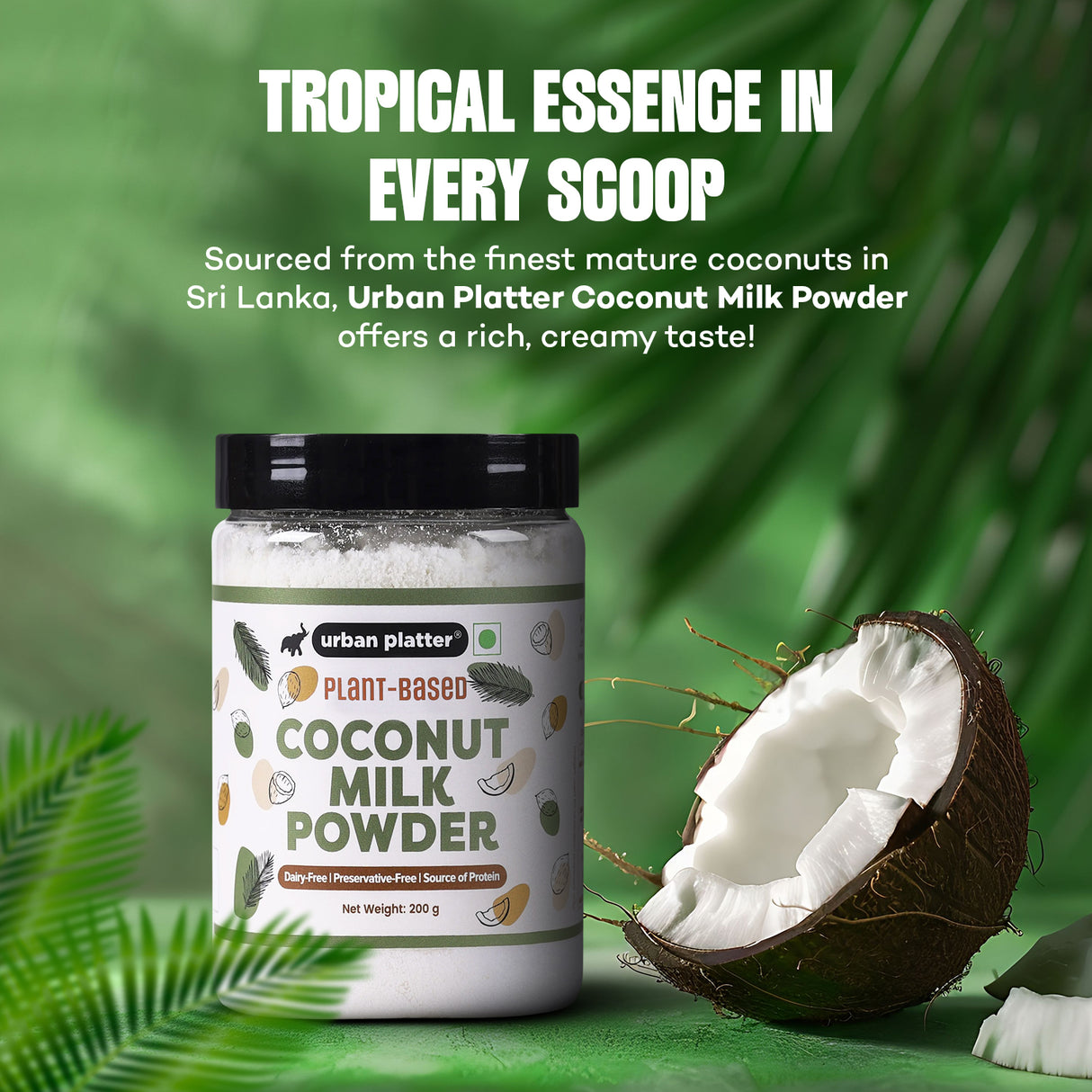 Urban Platter Coconut Milk Powder, (Plant-Based, Preservative-Free, Easy to use, Product of Sri Lanka, Dairy-Free, Source of Protein, Add to smoothies, curries, baked goods)