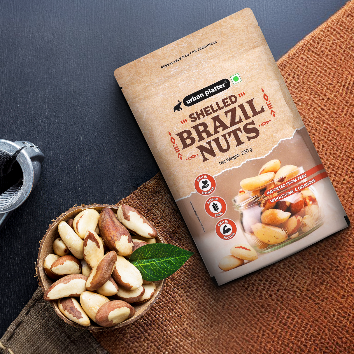 Urban Platter Brazil Nuts, (Rich in Selenium | Superfood | Have 1 Daily | Product of Peru)