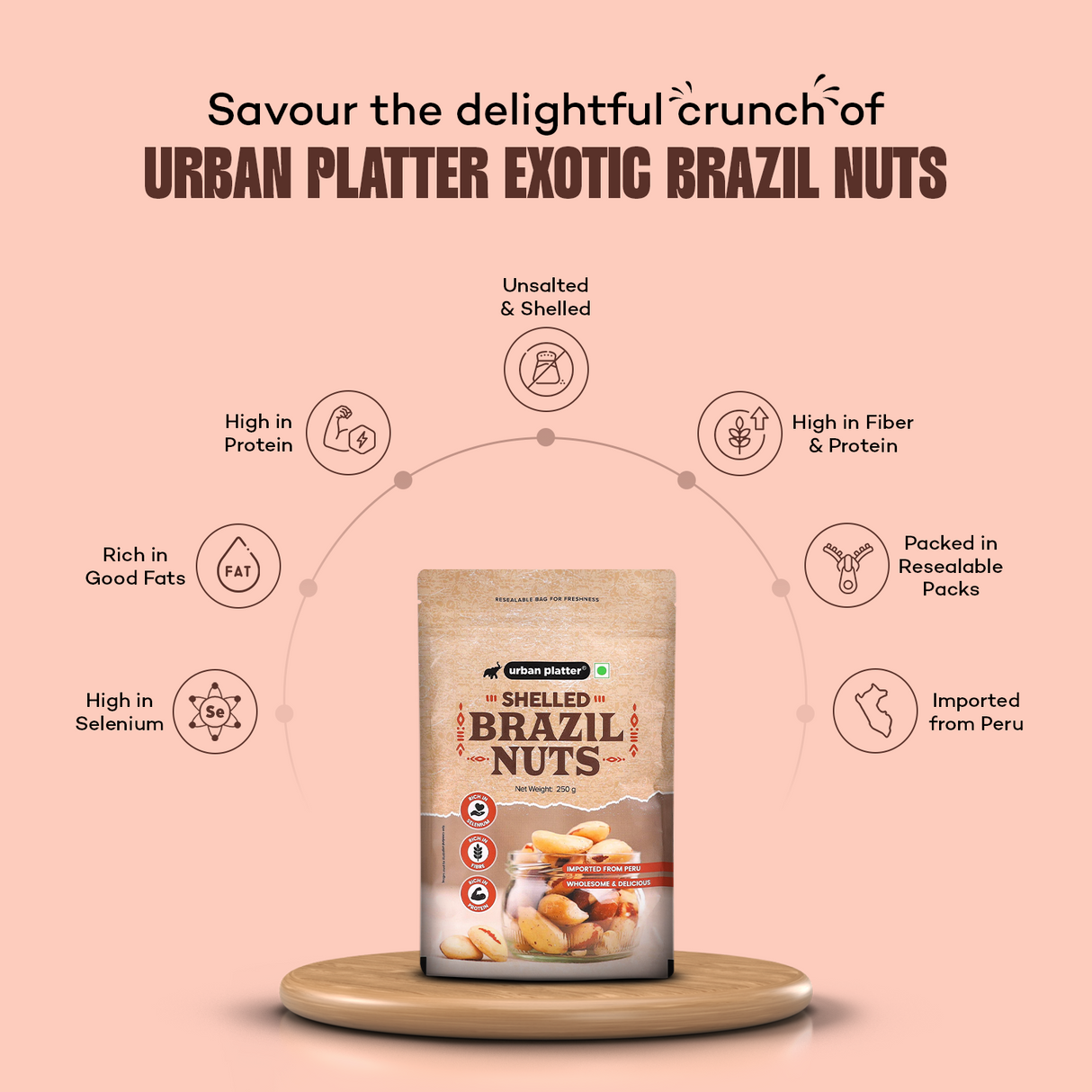 Urban Platter Exotic Brazil Nuts [Premium | Grade A | Rich in Selenium | Product of Peru]