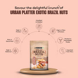 Urban Platter Brazil Nuts, (Rich in Selenium | Superfood | Have 1 Daily | Product of Peru)