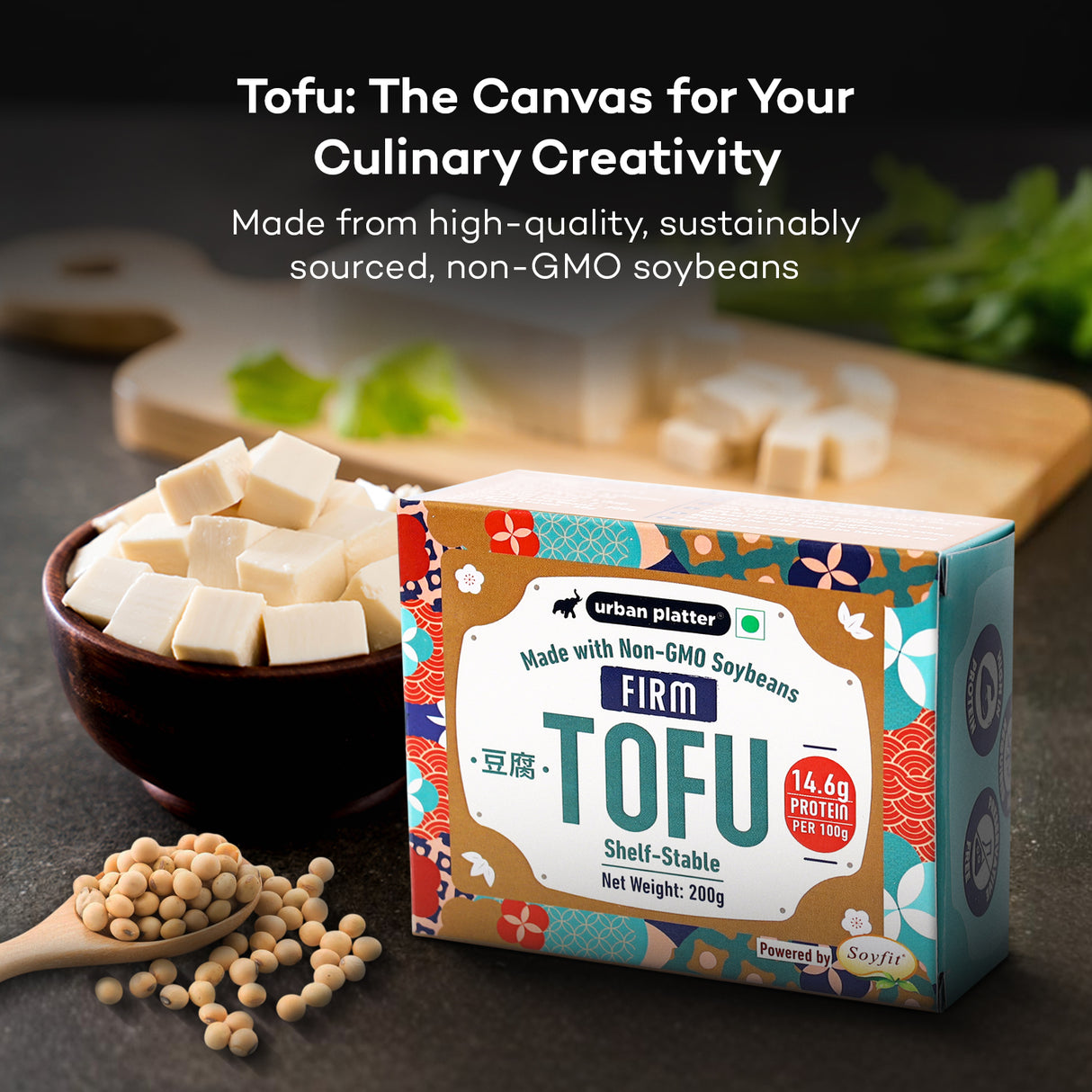 Urban Platter Firm Tofu, 200g (Ambient storage | High in Protein | Preservative-Free | Soya Paneer | Perfectly Plant-based)