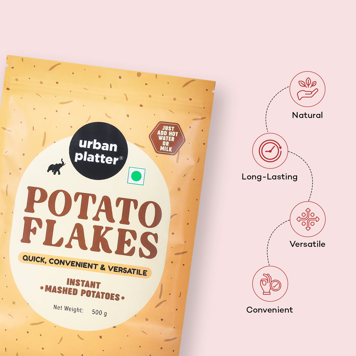 Urban Platter Potato Flakes, (Dehydrated Potato Flakes | Ready to Use Dried Potato Bits | Quick and Convenient)