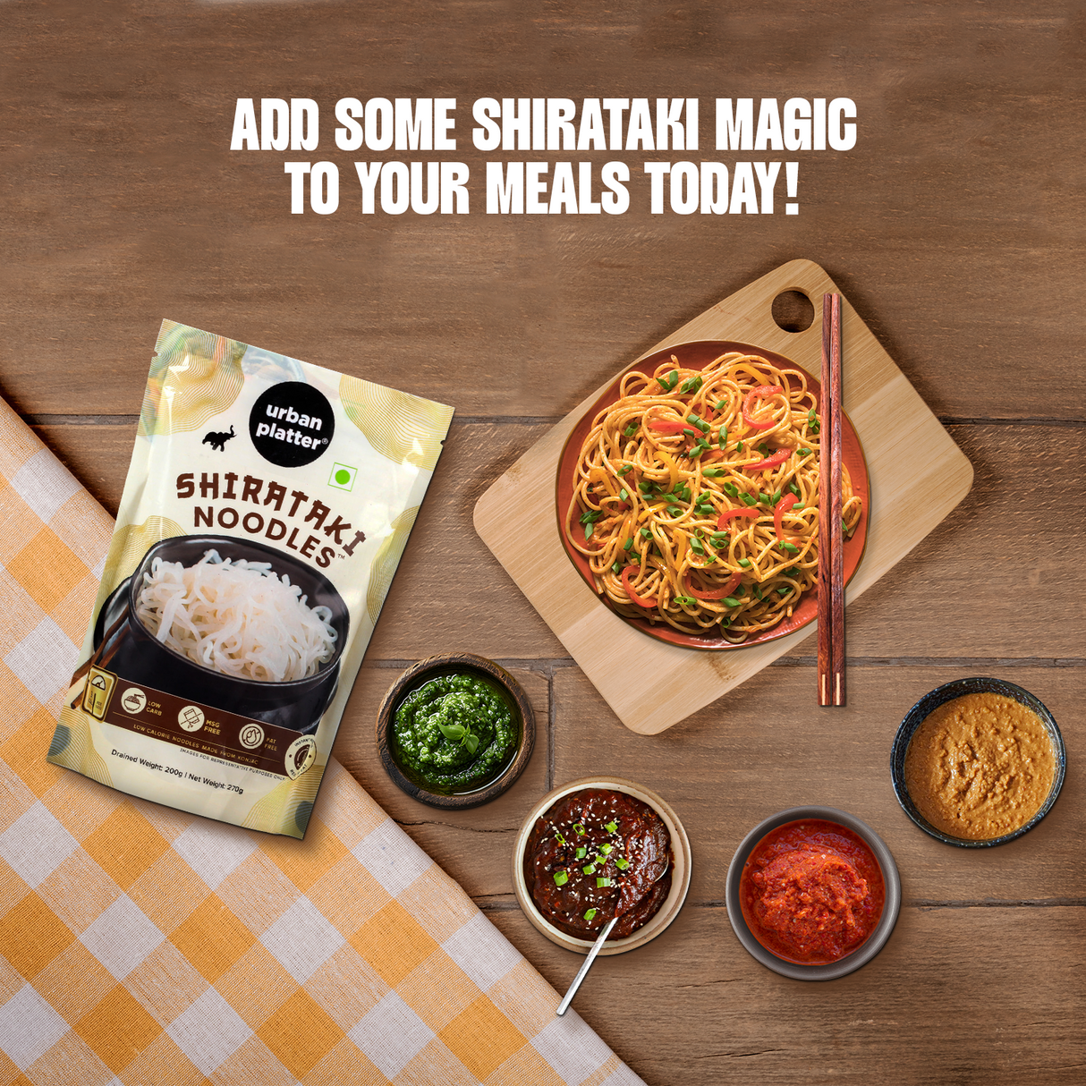 Urban Platter Shirataki Noodles, 270g (Keto-Friendly | Low-Carb | Fat-Free | Gluten-Free | Ultra-Low Calorie Konjac Miracle Noodles)