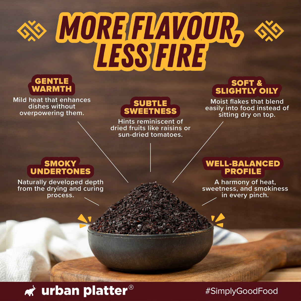 Urban Platter Urfa Chilli Flakes,100g (Urfa Biber, Deep Smoky Turkish Pepper, Mild Heat, Raisin-Like Sweetness, Gourmet Finishing Spice) - product image 7