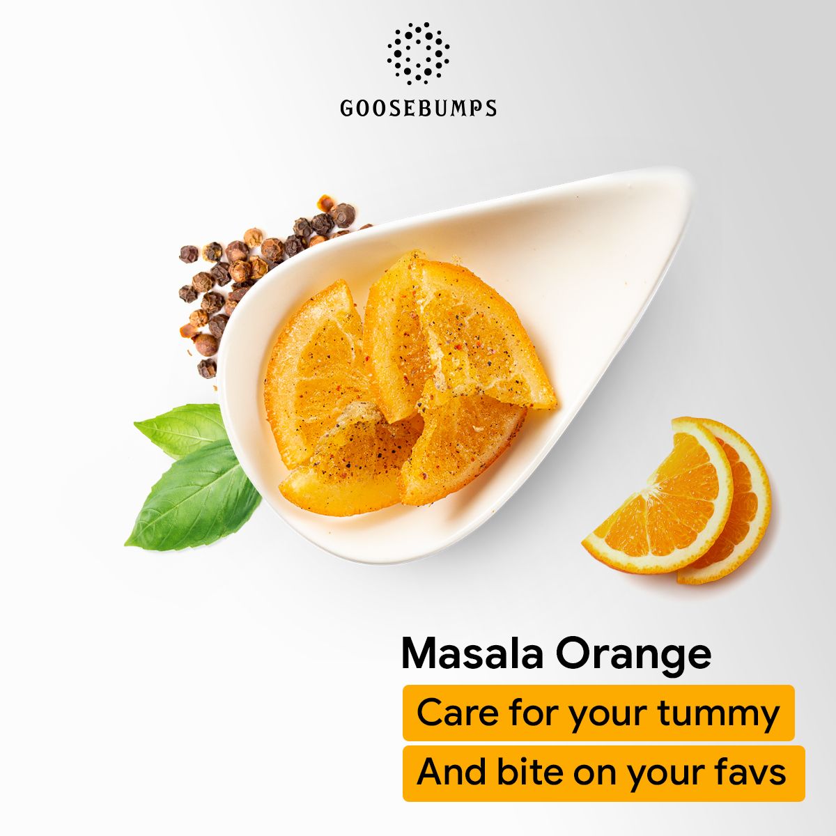 Goosebumps Masala Orange | After Meal Dried Orange Slices | Dehydrated Fruit | Chatpata Orange Healthy Snack for Kids and Adults, 150g