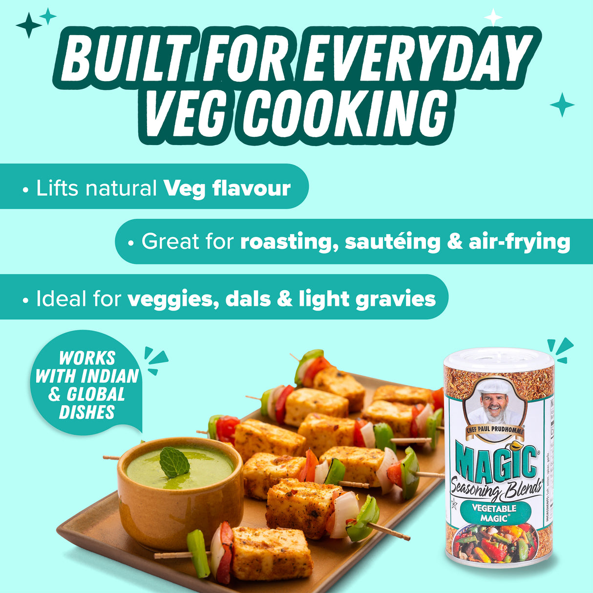 Chef Paul Prudhomme Vegetable Magic Seasoning Blends, 71g ( All-Purpose Vegetable Seasoning | No MSG, No Preservatives, Gluten Free)