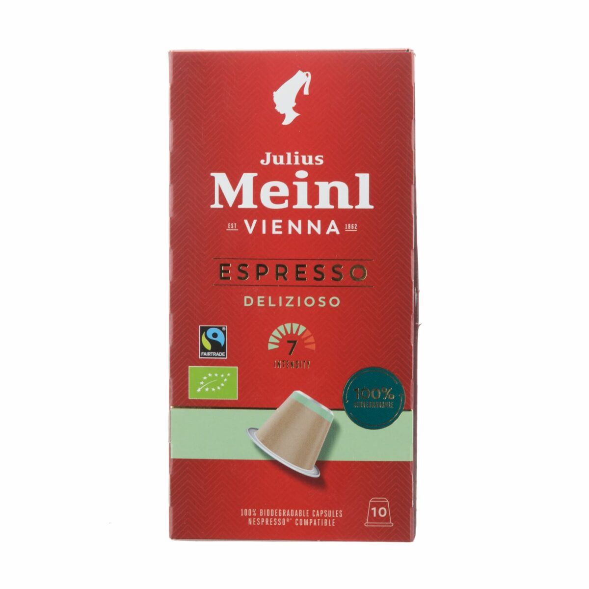 JULIUS MEINL Espresso Delizioso Capsules, 5.6g (Box of 100 Capsules | Arabica Blend | Roast Level 5)