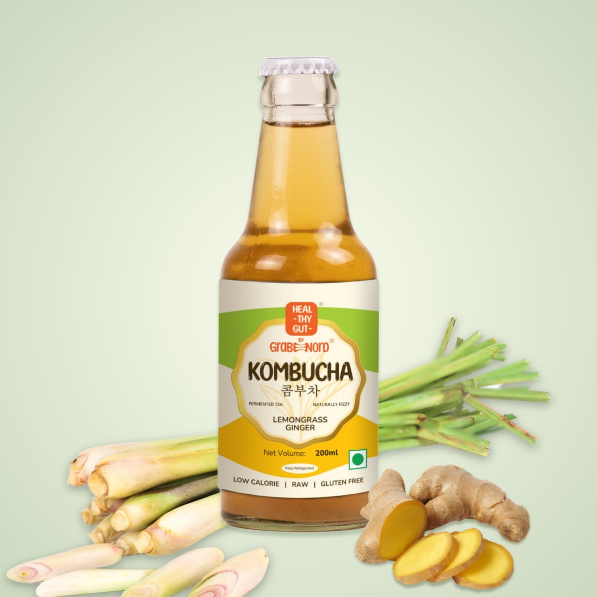 Healthy Gut Kombucha Lemongrass Ginger, 200ml