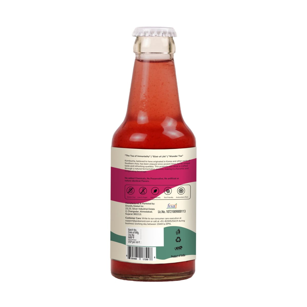 Healthy Gut Kombucha Pomegranate Rosemary, 200ml
