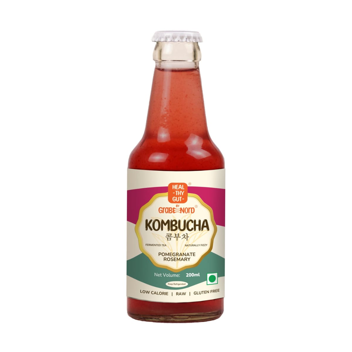 Healthy Gut Kombucha Pomegranate Rosemary, 200ml