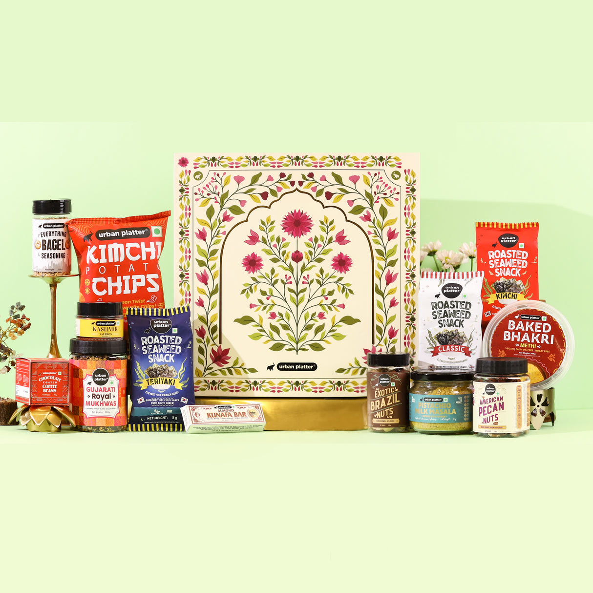 Urban Platter Blooming Elegance Hamper (Premium Dry Fruits & Gourmet Treats | Elegant Packaging | Perfect for Festive & Wedding Gifting)