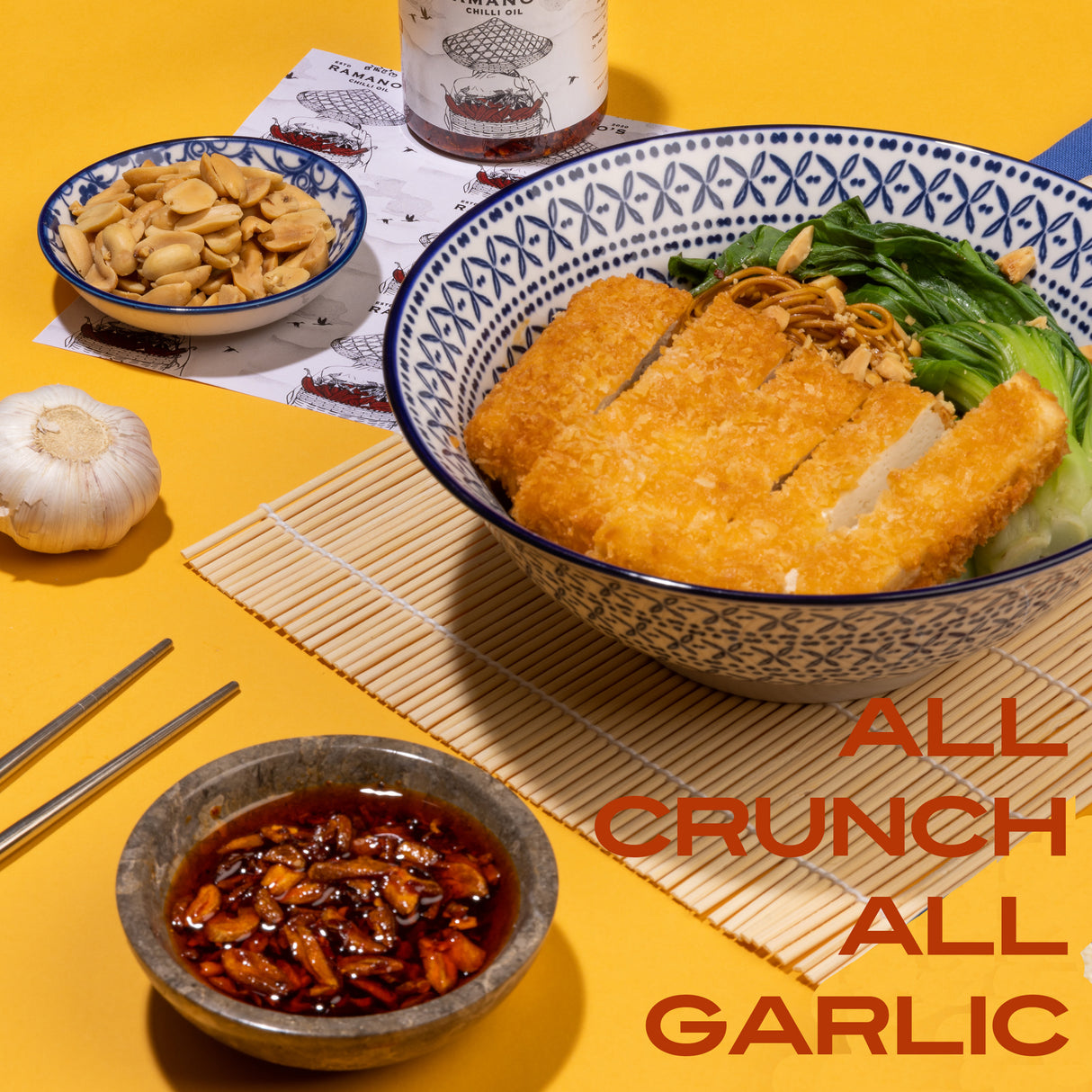 Garlic Crunch Chilli Crisp, 240g (Extra Crispy Garlic & 5 Chilli Blend | Crunchy Chilli Oil Condiment | No MSG | No Soy Sauce)