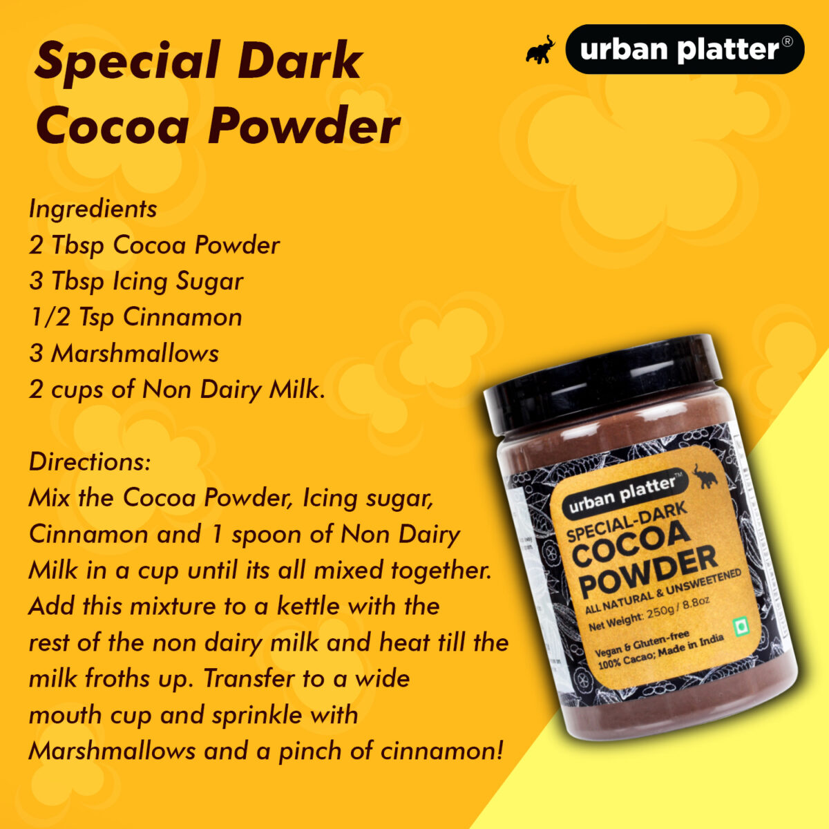 Urban Platter Special Dark Cocoa Powder, 1Kg