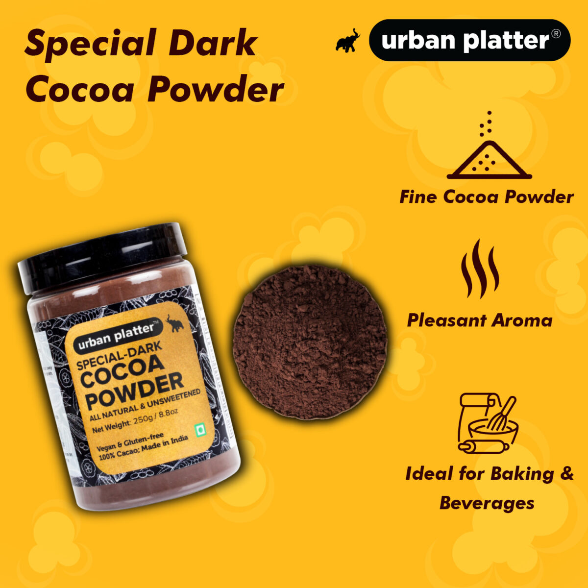 Urban Platter Special Dark Cocoa Powder, 1Kg