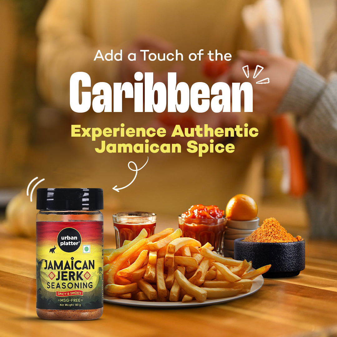 Urban Platter Jamaican Jerk Seasoning Shaker Jar, 80g (Spicy and Smoky Seasoning, Ideal for Marination for BBQ, Sprinkle over French Fries and Snacks)