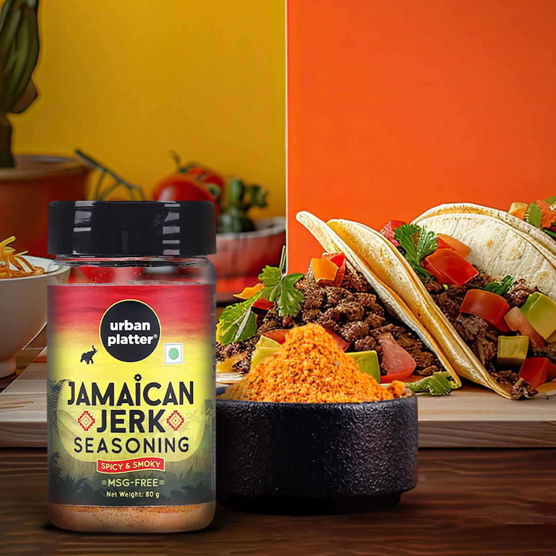 Urban Platter Jamaican Jerk Seasoning Shaker Jar, 80g (Spicy and Smoky Seasoning, Ideal for Marination for BBQ, Sprinkle over French Fries and Snacks)