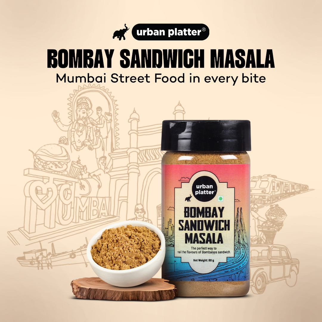 Urban Platter Bombay Sandwich Masala, 80g (Chatpata masala for Bombay Style Sandwich, Sprinkle of Bread Butter, Vegetables and Grilled Sandwich)