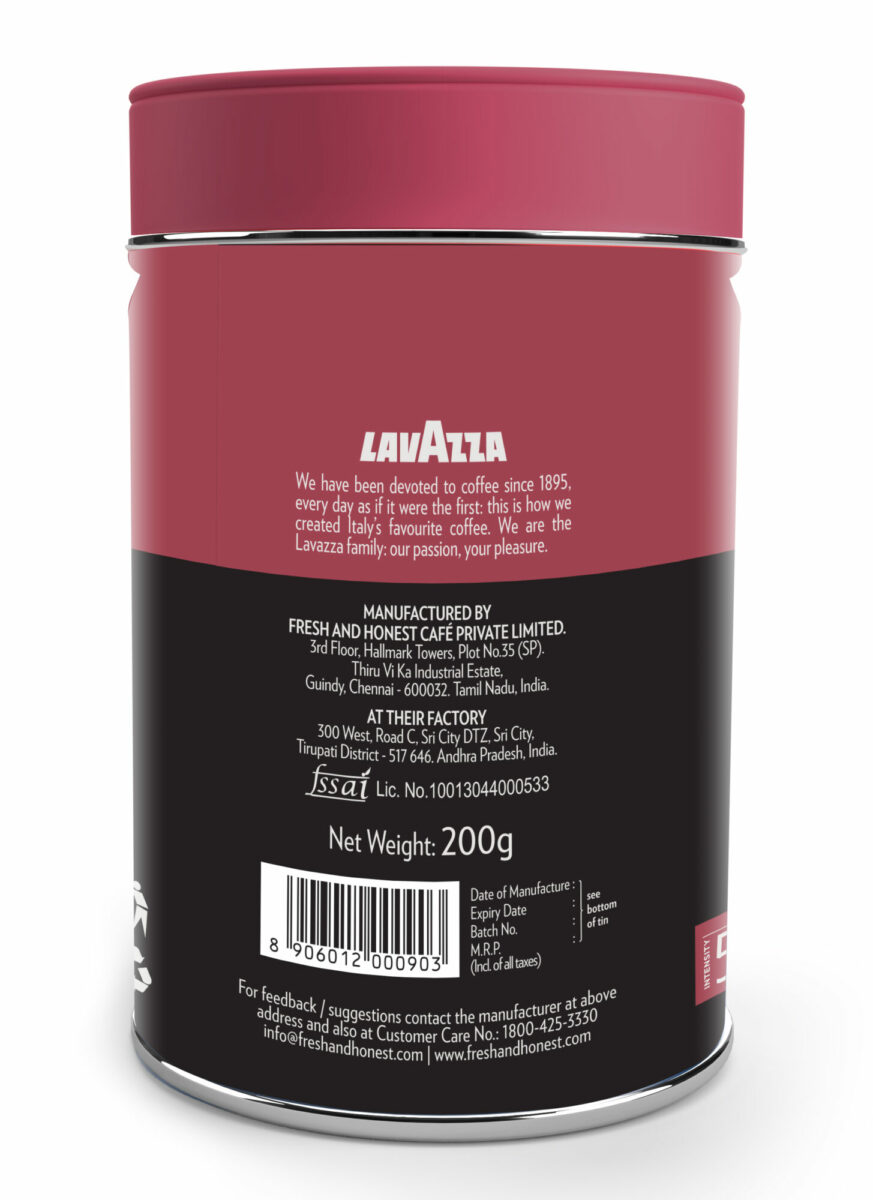 Lavazza Il Mattino Bold |Pure Ground Coffee | Blend of Arabica & Robusta| Medium Roast | Notes of Wood, Cocoa & Spices | Intensity 5 | 200g Tin