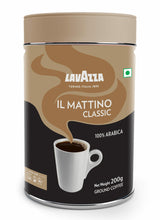 Lavazza Il Mattino Classic |Pure Ground Coffee | Premium Arabica | Medium Roast | Notes of Cereals & Cocolates| Intensity 5 | 200g Tin