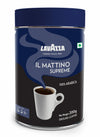 Il Mattino Supreme |Pure Ground Coffee | Premium Arabica | Medium Roast | Notes of Nuts & Dried Fruits | Intensity 5 | 200g Tin