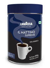 Lavazza Il Mattino Supreme |Pure Ground Coffee | Premium Arabica | Medium Roast | Notes of Nuts & Dried Fruits | Intensity 5 | 200g Tin