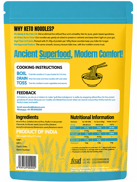 Keto Noodles, 220g | Ultra Low-Carb & Weight Loss Friendly 220g
