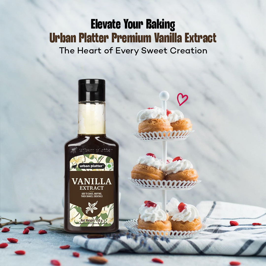 Urban Platter Vanilla Extract, 150g (Ideal for Baking | Madagascar Bourbon Vanilla Extract | Alcohol-Free)