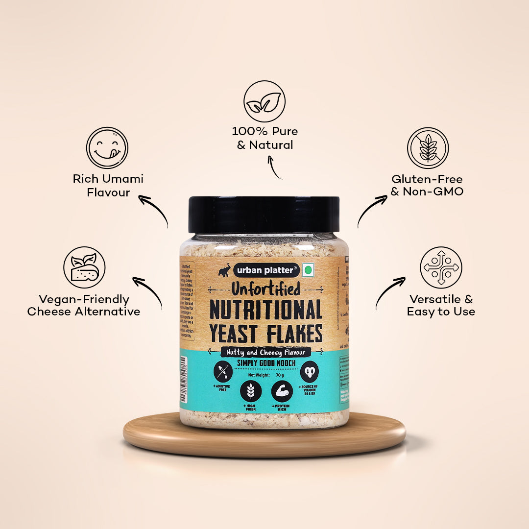 Urban Platter Nutritional Yeast Flakes (Unfortified | Plant Based | Nutty and Cheesy Flavour)