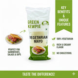Vegetarian Mayonnaise, 310ml (Green Kewpie Vegetarian Mayo | Rich & Creamy Japanese Style Mayonnaise)