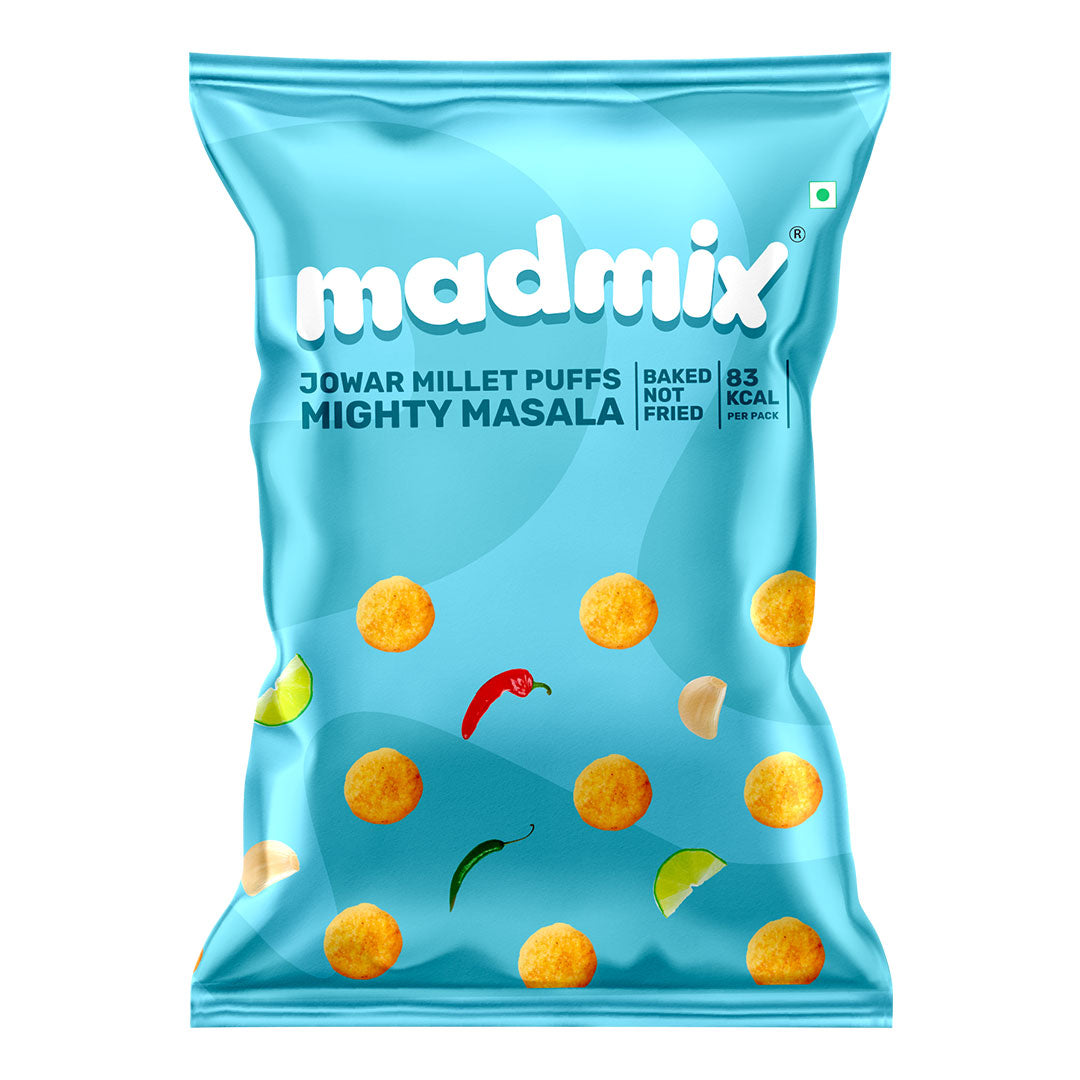 Madmix Jowar Millet Puffs Mighty Masala, 20g