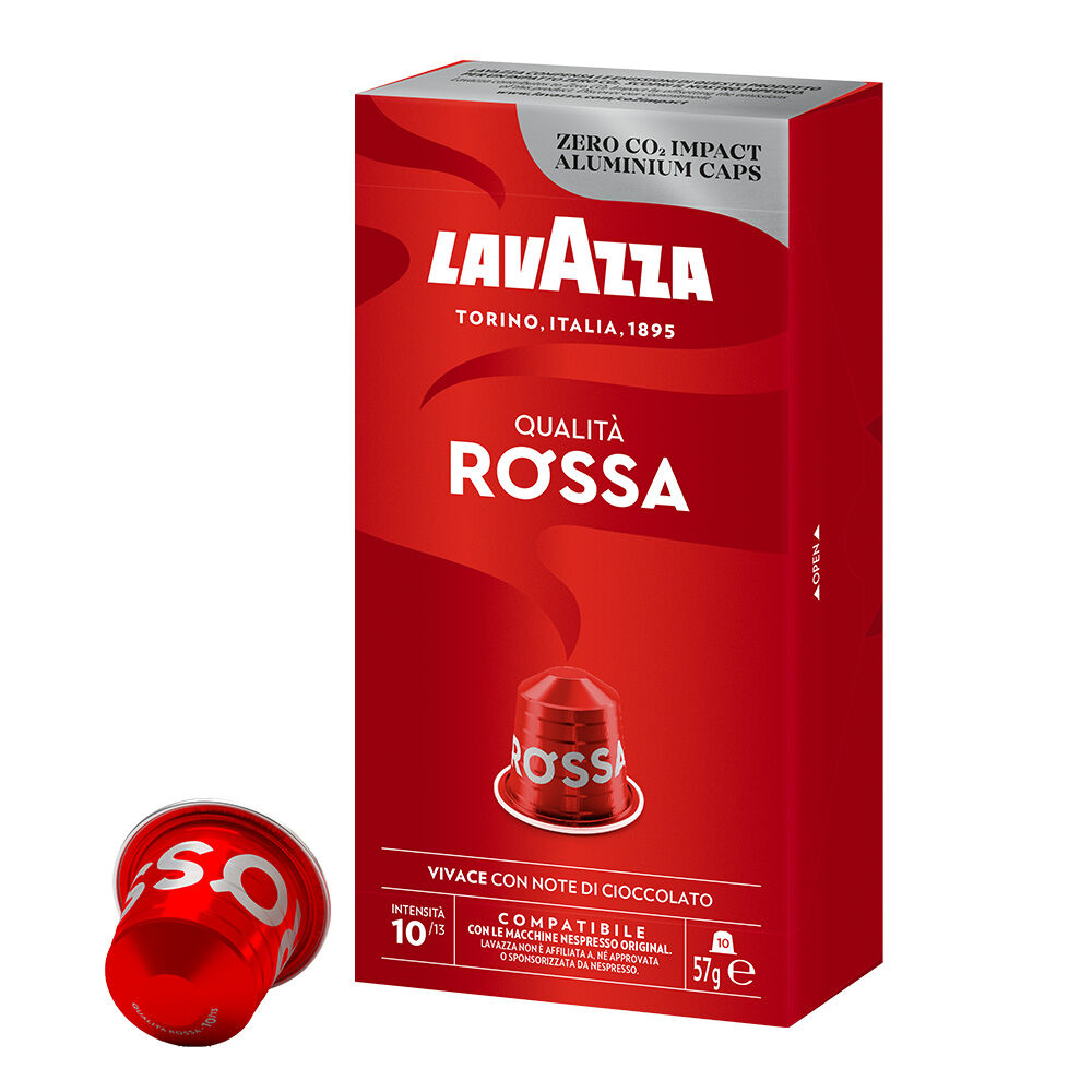 Lavazza Qualità Rossa | Nespresso Compatible Aluminium Capsules | Pack of 10 | Intensity 10 | 57g