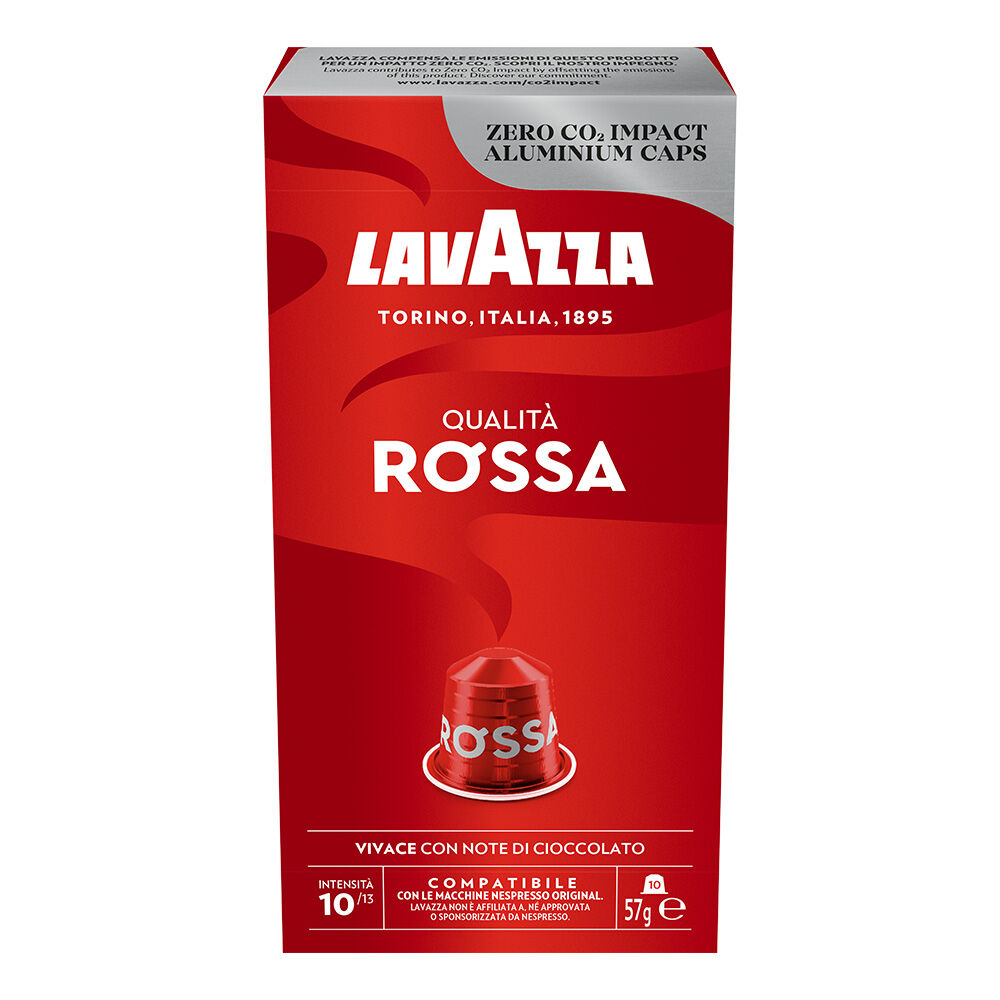 Lavazza Qualità Rossa | Nespresso Compatible Aluminium Capsules | Pack of 10 | Intensity 10 | 57g