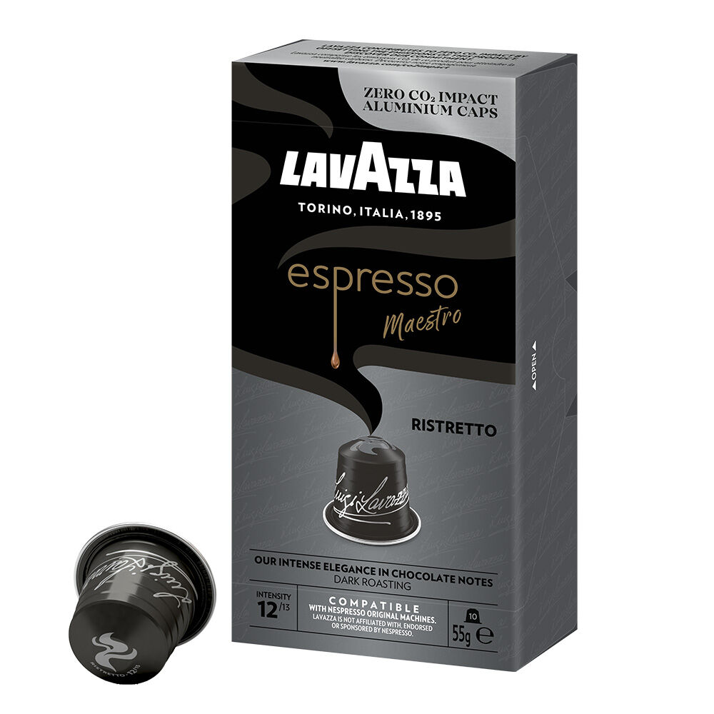 Lavazza Espresso Ristretto | Nespresso Compatible Aluminium Capsules | Pack of 10 | Intensity 12 | 57g