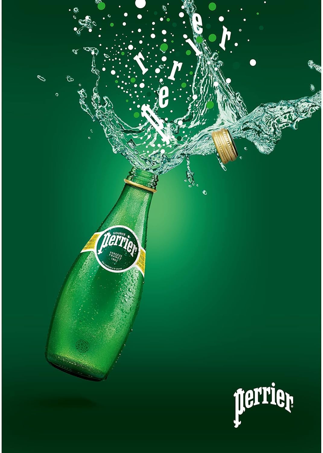 Perrier Carbonated Water (Sparkling Water) 330ml, (Pack of 4)