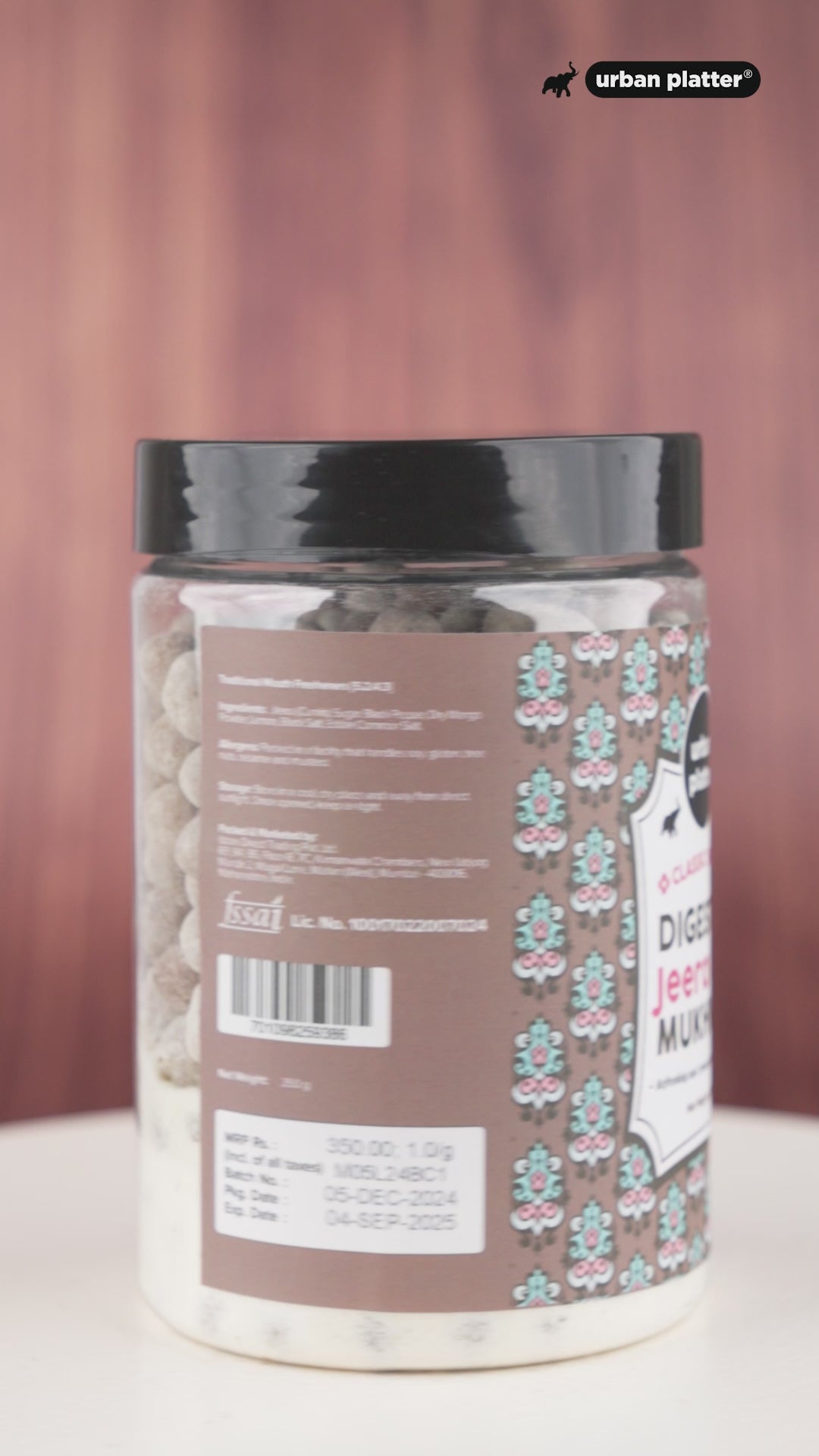 Urban Platter Digestive Jeera Goli Mukhwas, 350g  [Mouth Freshener, Digestive, After-Meal Snack]