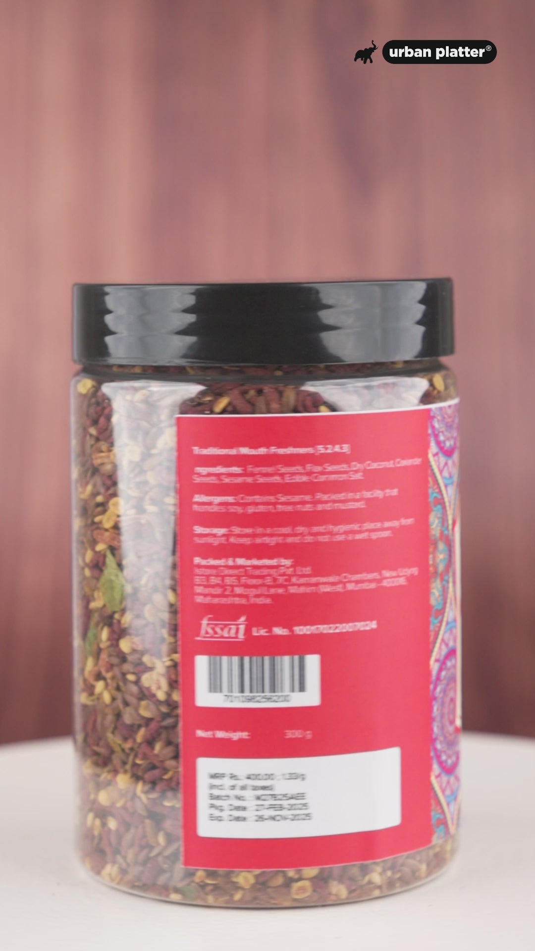 Urban Platter Mangalore Special Mukhwas, 300g / 10.5oz [Mouth Freshener, Digestive, After-Meal Snack]