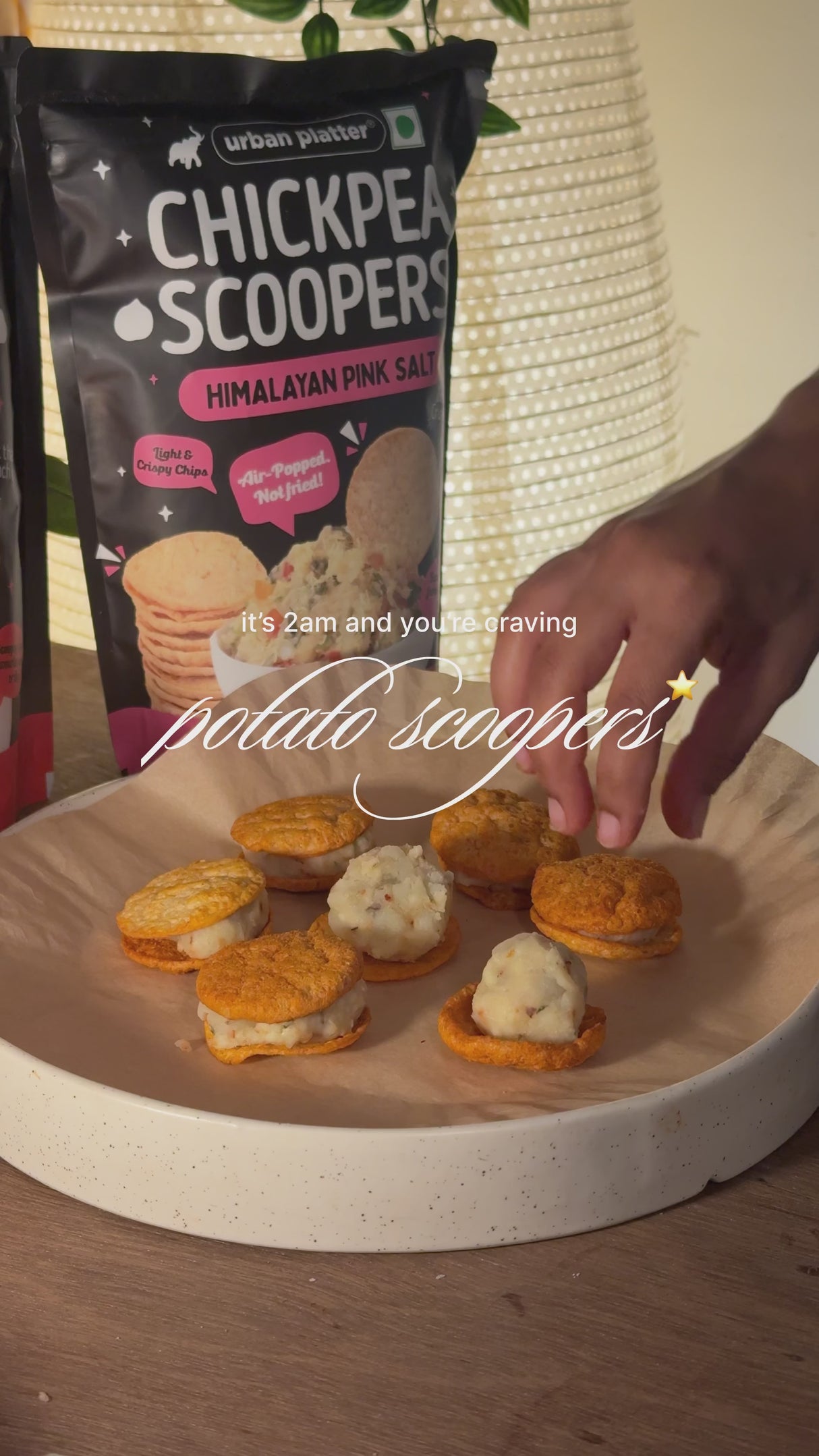 Urban Platter Chickpea Scoopers - Korean Buldak, 50g (Popped Chickpea Chips | Korean-Style Spicy Heat | Air Popped)