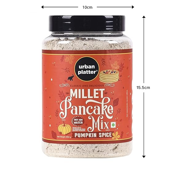 Urban Platter Pumpkin Spice Pancake Mix, 650g (Goodness of Millets | Wheat Free | Just Add Water | Instant Premix)