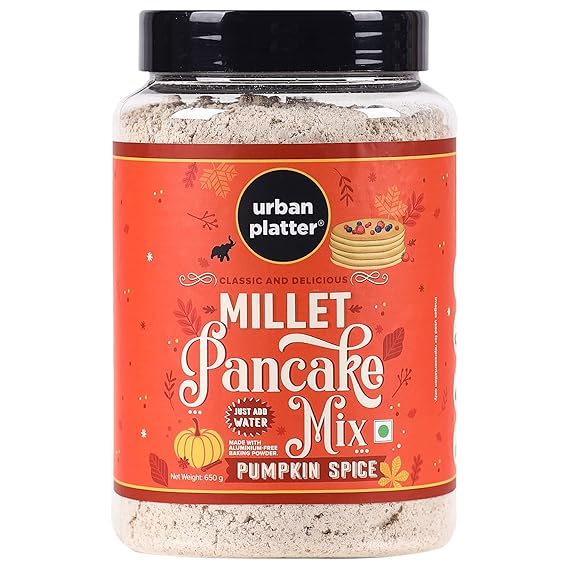 Urban Platter Pumpkin Spice Pancake Mix, 650g (Goodness of Millets | Wheat Free | Just Add Water | Instant Premix)