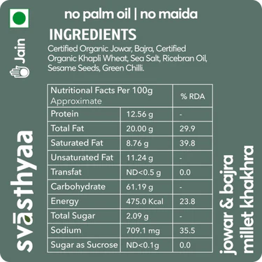 Svasthyaa Bajra Millet Khakhra, 200g